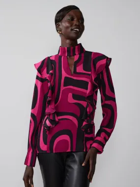 Abstract Geometric Print Top