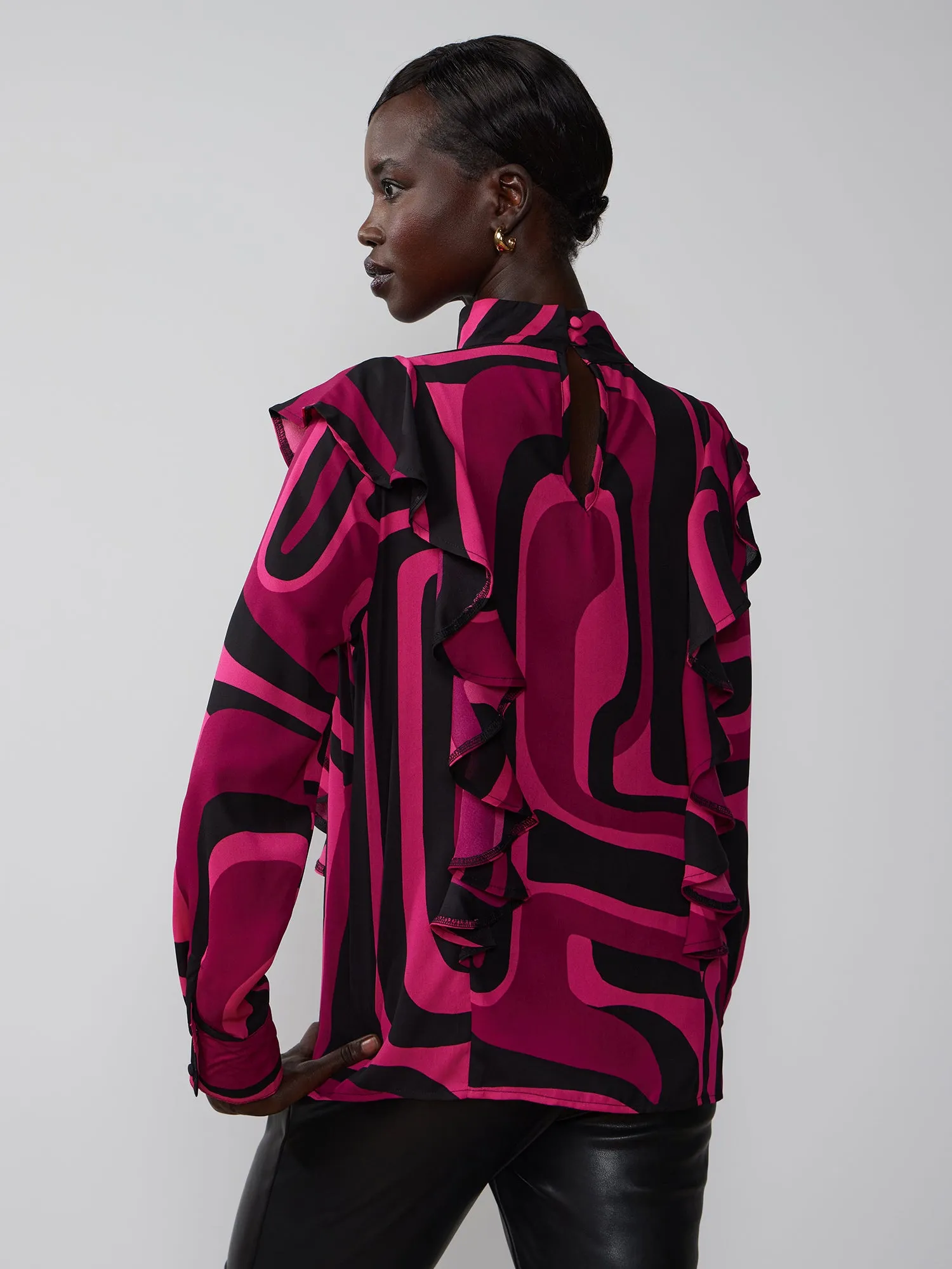 Abstract Geometric Print Top