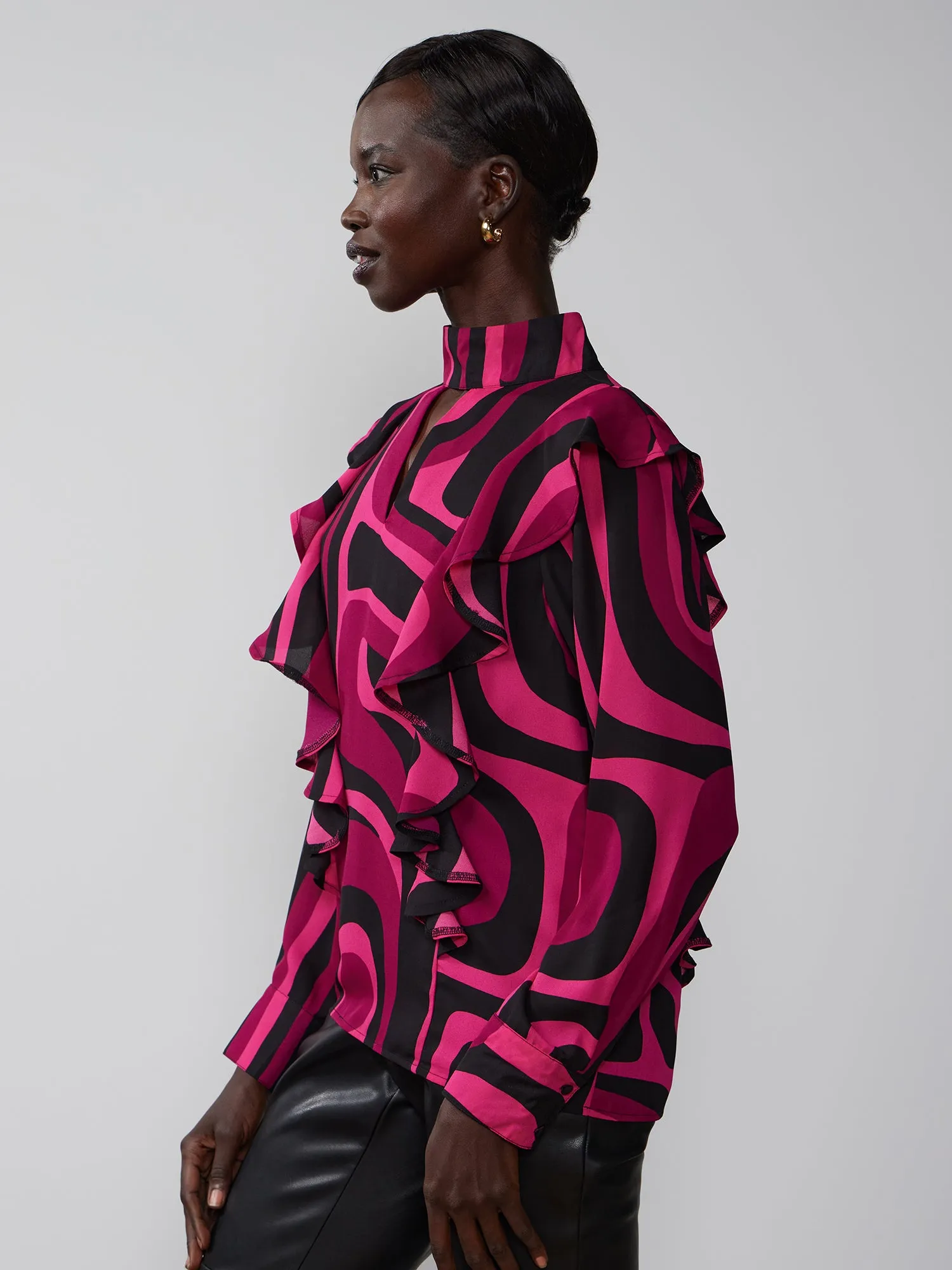 Abstract Geometric Print Top