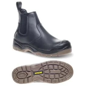 Apache Black Steel Toe Safety Dealer Boot with Midsole Protection AP714SM