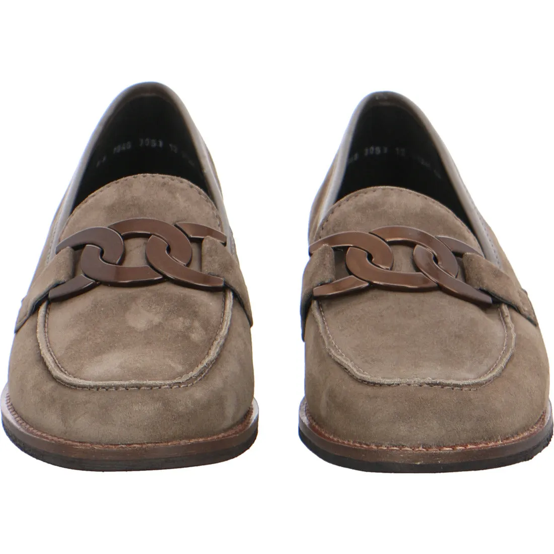 Ara Ladies Kent Buckle Trim Suede Loafer