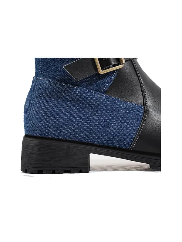British Style Buckles Round Toe&Boots