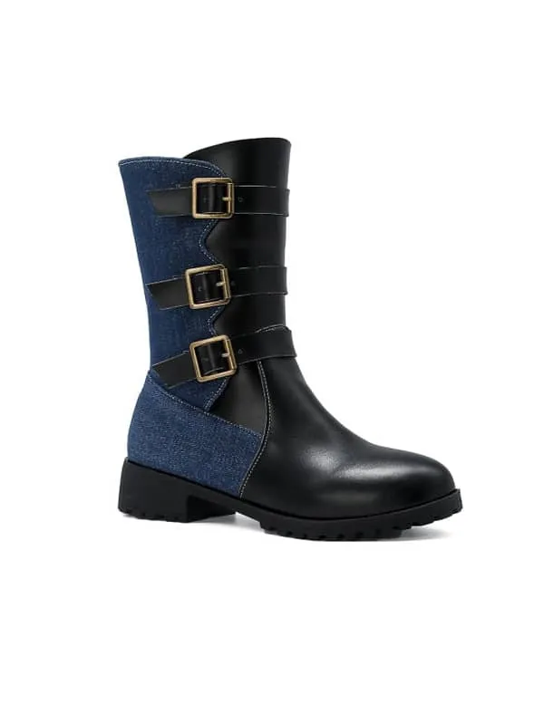 British Style Buckles Round Toe&Boots