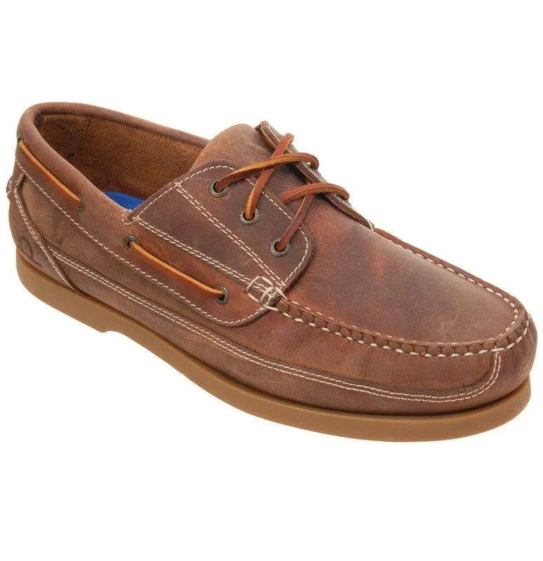 Chatham Rockwell Wide Fit Deck Shoes in Walnut