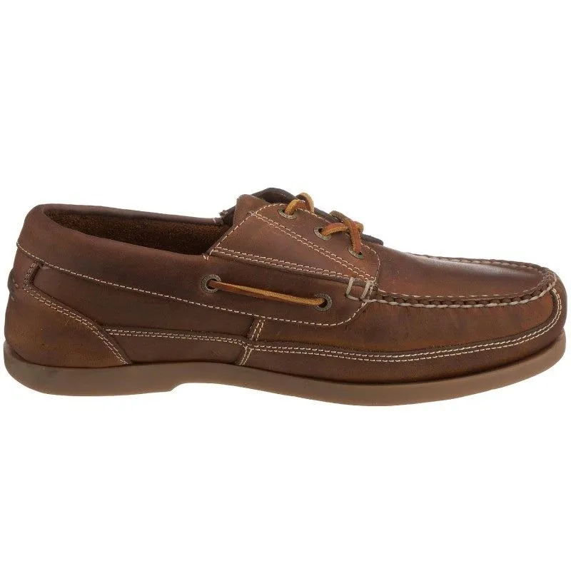 Chatham Rockwell Wide Fit Deck Shoes in Walnut