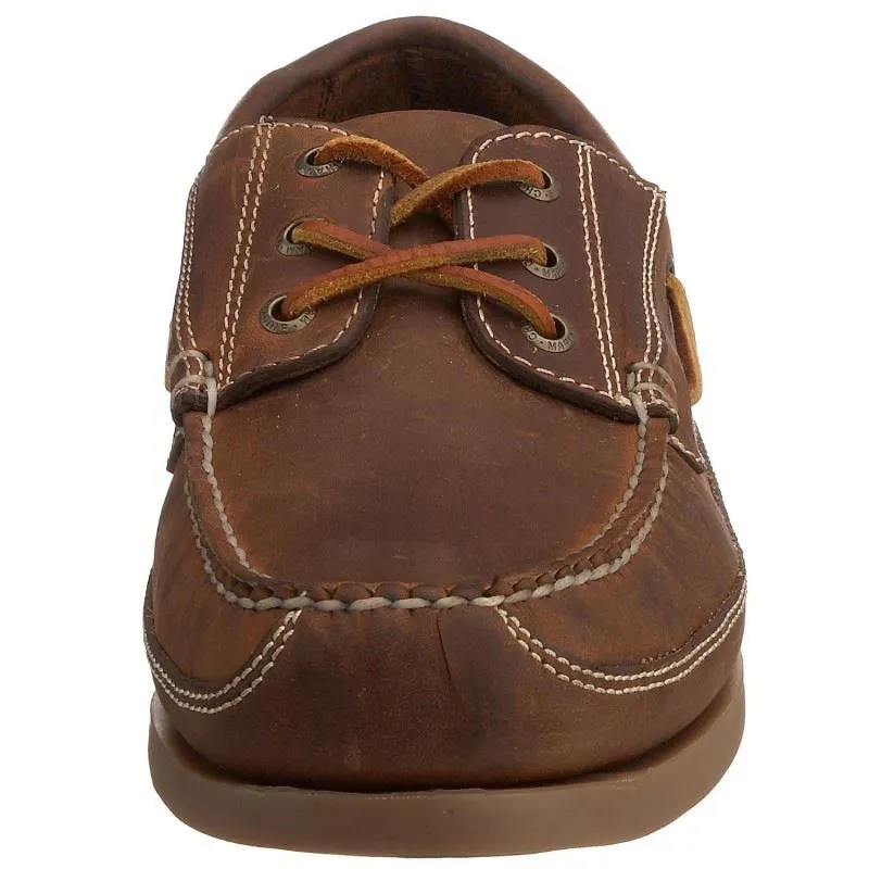 Chatham Rockwell Wide Fit Deck Shoes in Walnut