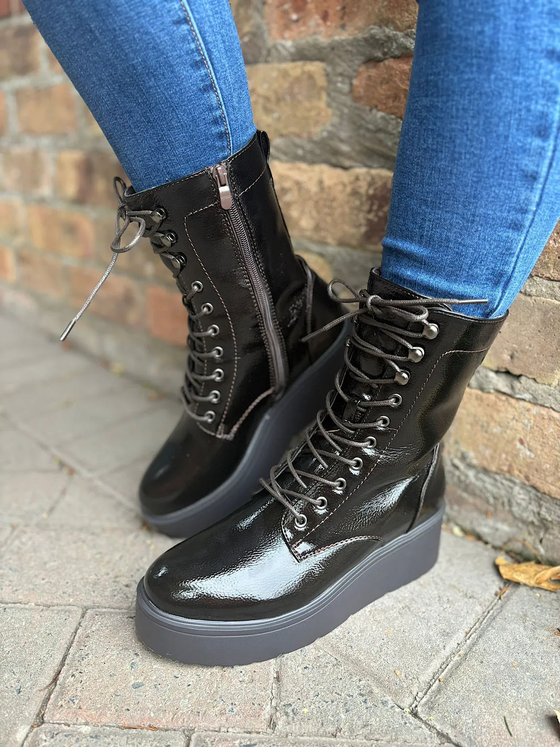 Chocolate Platform Style Boots