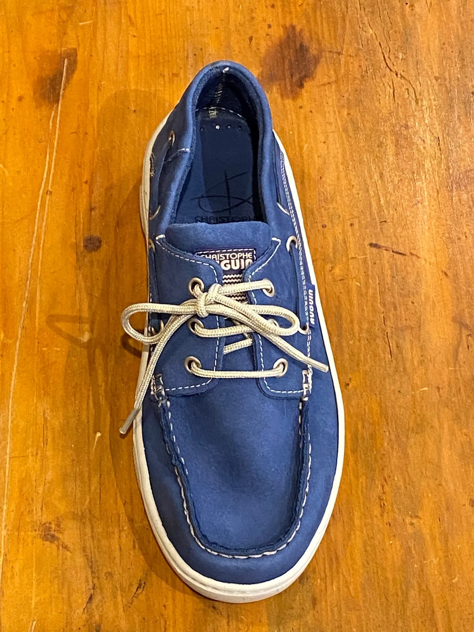 Christophe Auguin French Boat Shoe in Saphire Royal