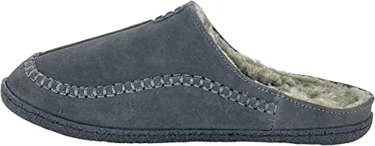 Clarks Stylish Baseball Stiching Grey Plush Sherpa Lined Rounded Toe Suede Clogs