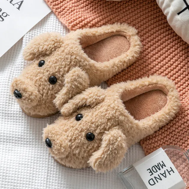 Cute Women Home Dog Slippers Cotton