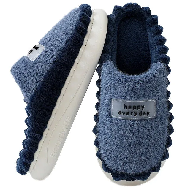 Cuzcare Men Soft Plush Slippers Heel Protection Indoor Shoes