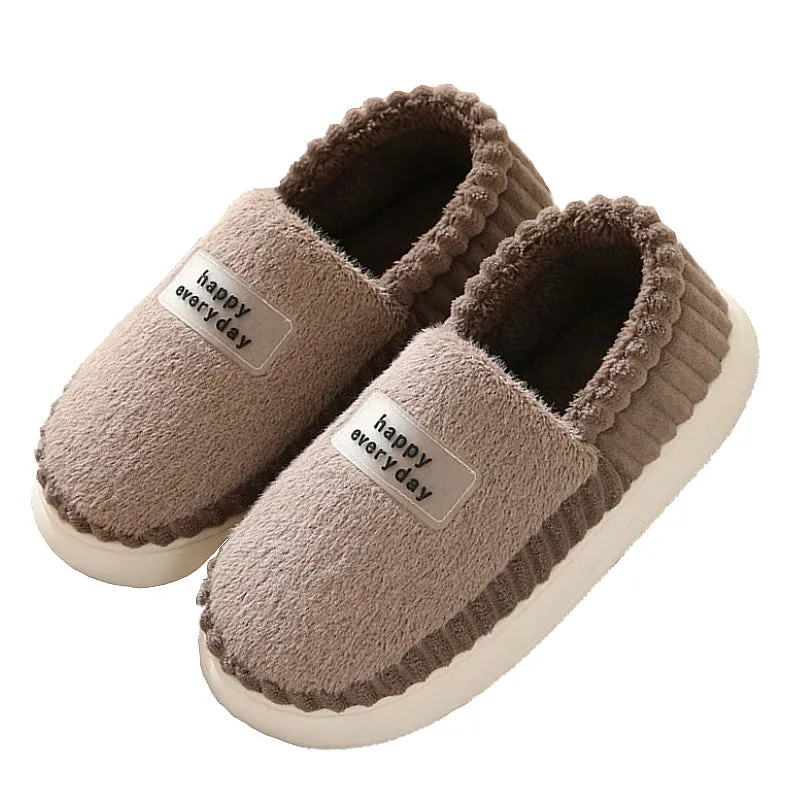 Cuzcare Men Soft Plush Slippers Heel Protection Indoor Shoes