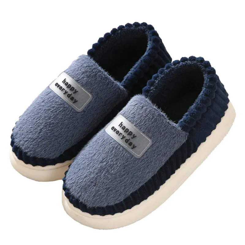 Cuzcare Men Soft Plush Slippers Heel Protection Indoor Shoes