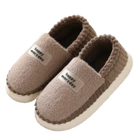 Cuzcare Men Soft Plush Slippers Heel Protection Indoor Shoes