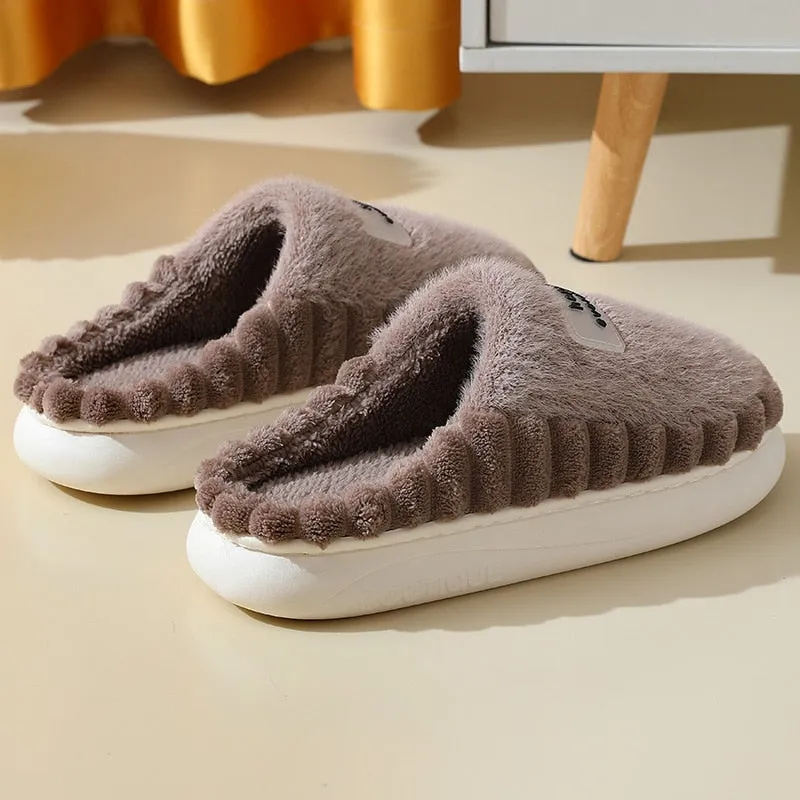 Cuzcare Men Soft Plush Slippers Heel Protection Indoor Shoes