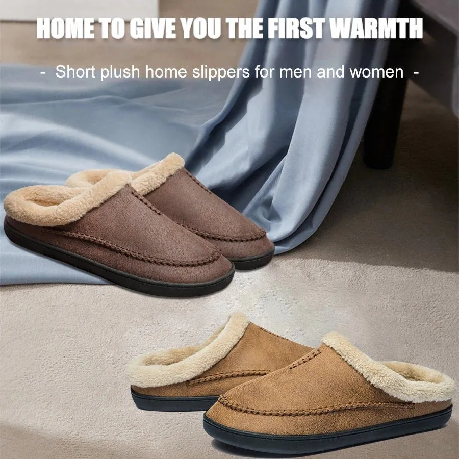 Cuzcare Men Suede Indoor Slippers Comfy Sole Warm Shoes