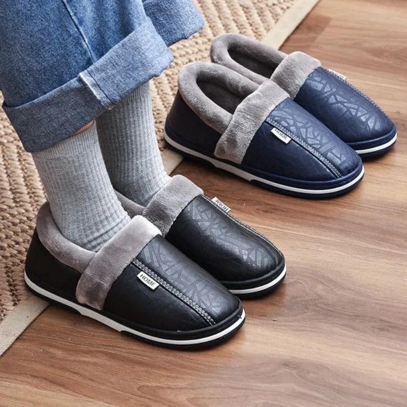Cuzcare Warp Heel Indoor Slippers For Men Flat Leather Shoes