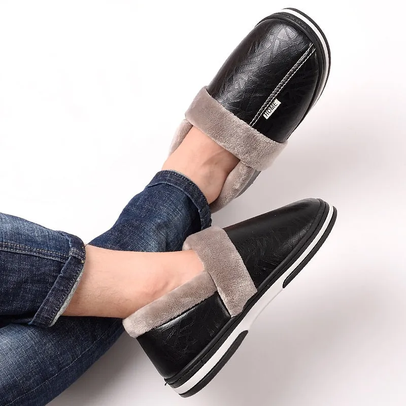 Cuzcare Warp Heel Indoor Slippers For Men Flat Leather Shoes