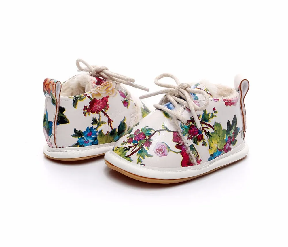 Fashion Floral Style Winter Fleece Boots