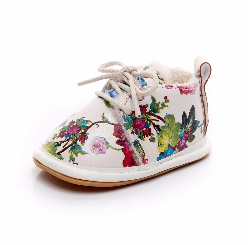 Fashion Floral Style Winter Fleece Boots