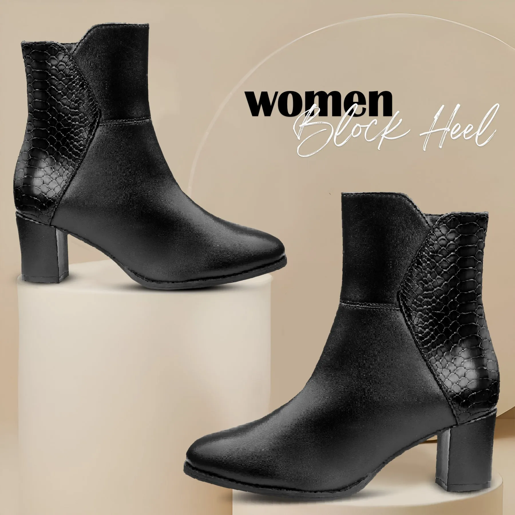 Fashioned Zipper Ankle Boots for Women