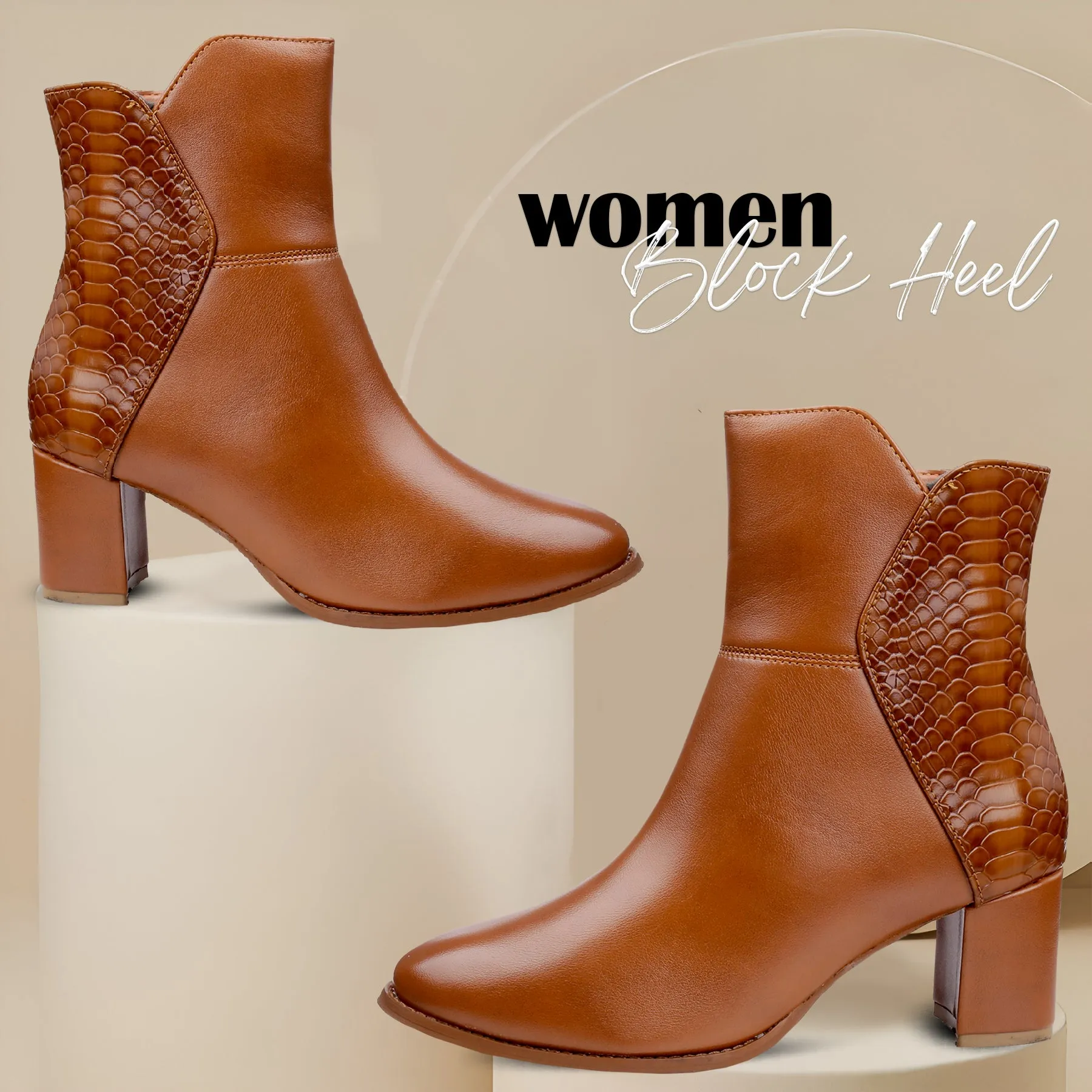 Fashioned Zipper Ankle Boots for Women