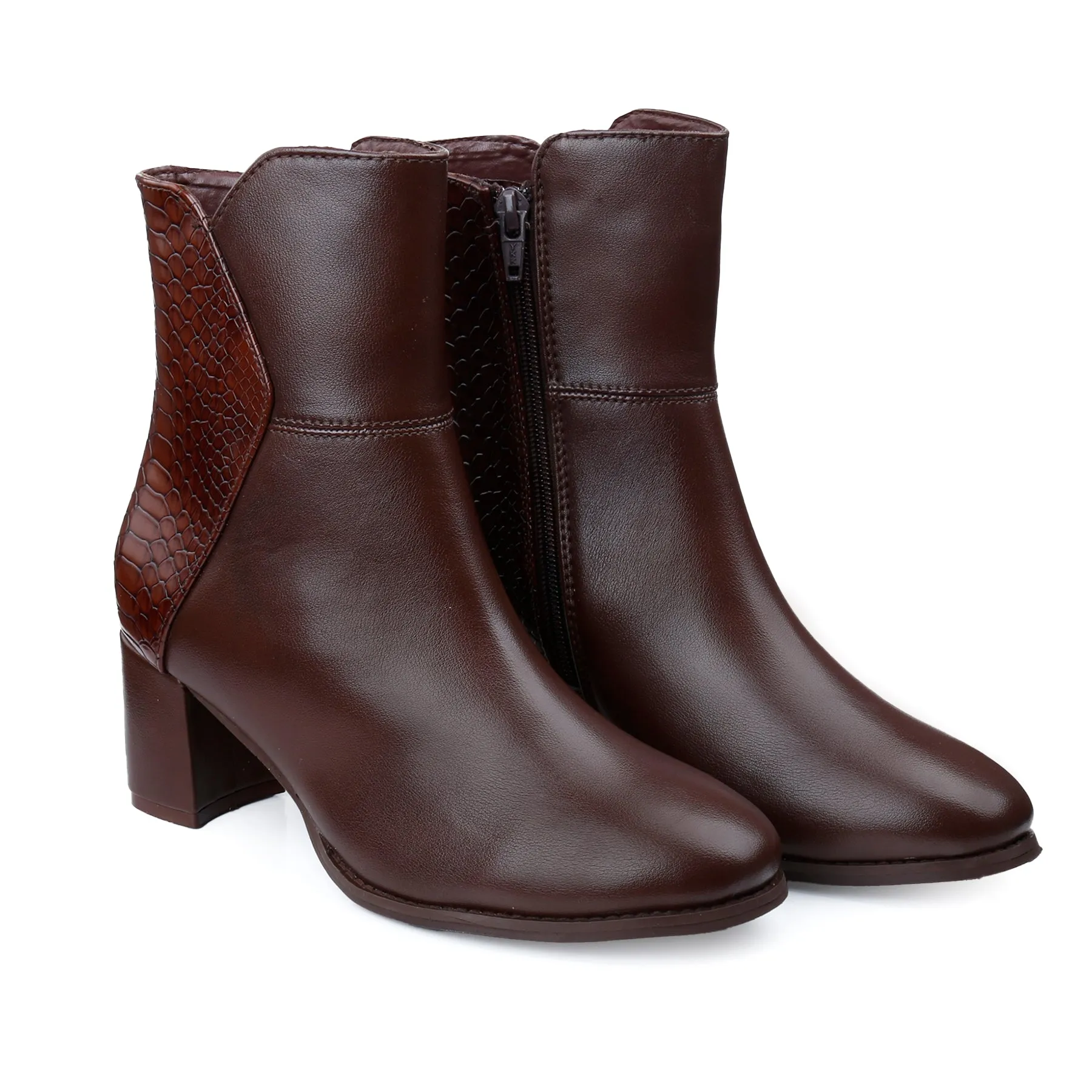 Fashioned Zipper Ankle Boots for Women