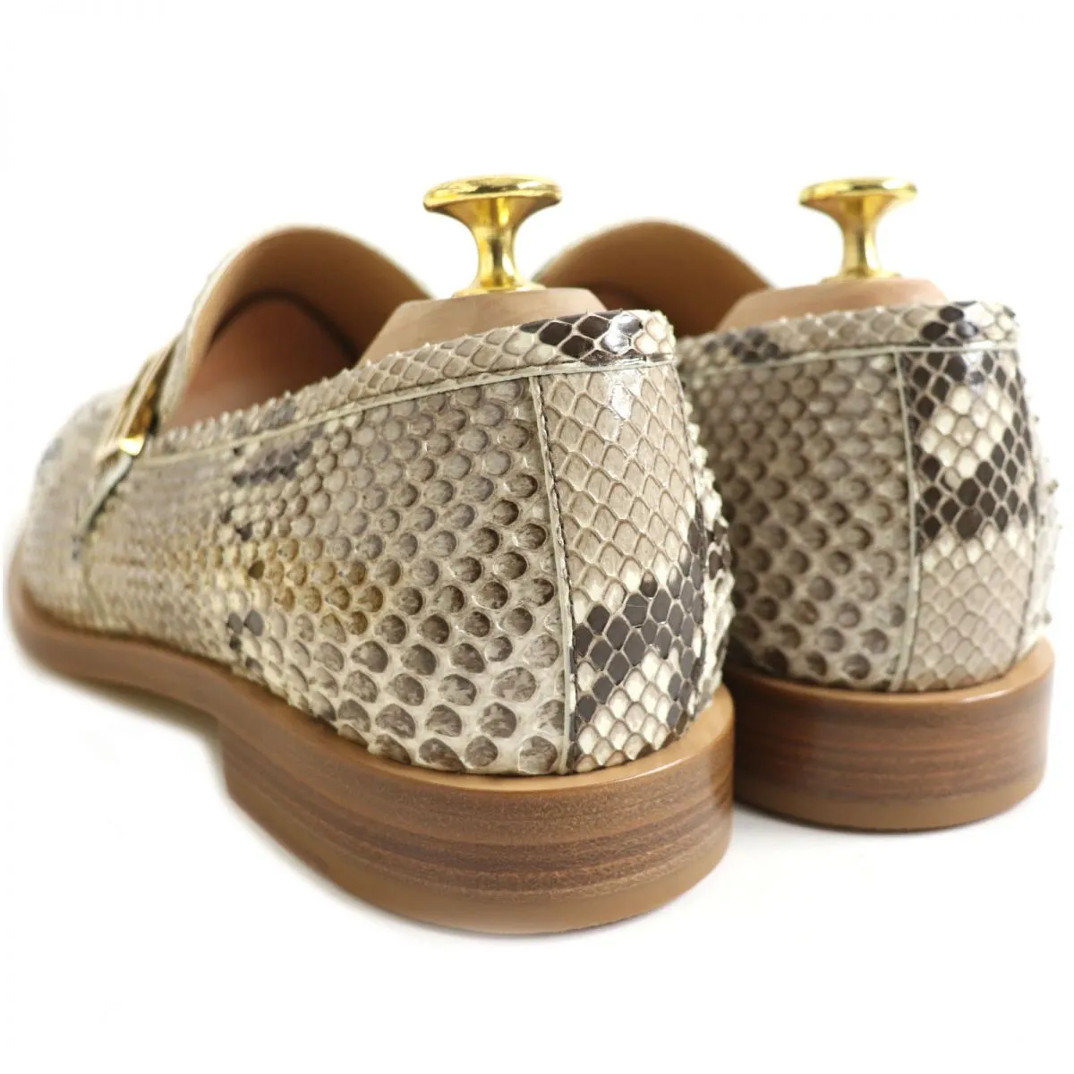 Fendi Python Leather Loafers Brown 9