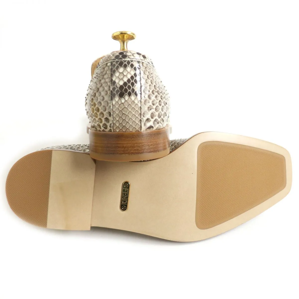 Fendi Python Leather Loafers Brown 9