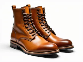 FLAVIO • Custom Fitted Bespoke Work Boots With Steel Toe Caps • TAN