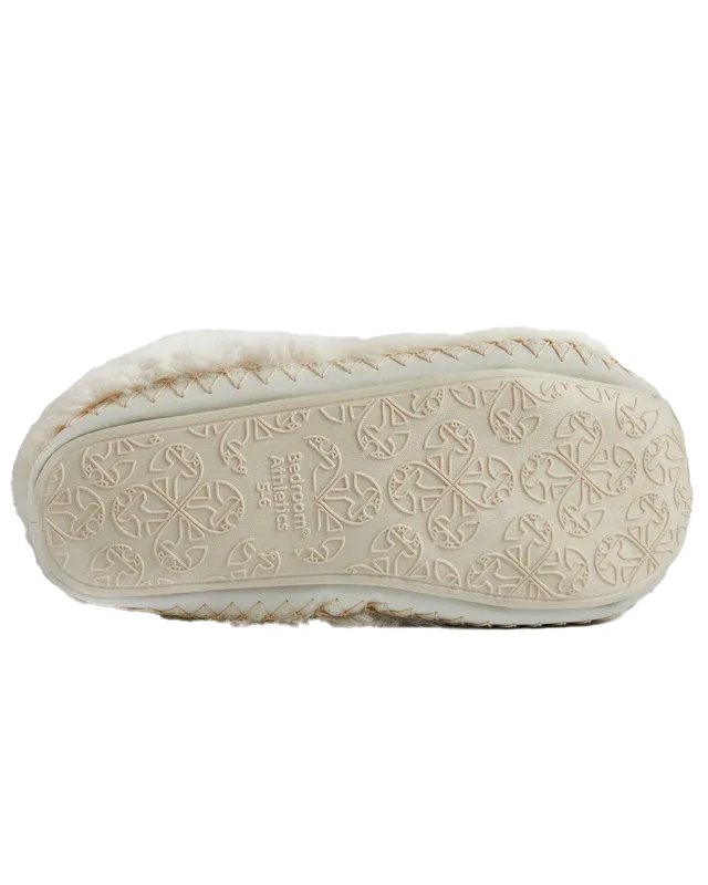 Gisele High Density Faux Fur Rouched Slipper Boots in Cream