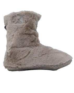 Gisele High Density Faux Fur Rouched Slipper Boots in Trace Grey