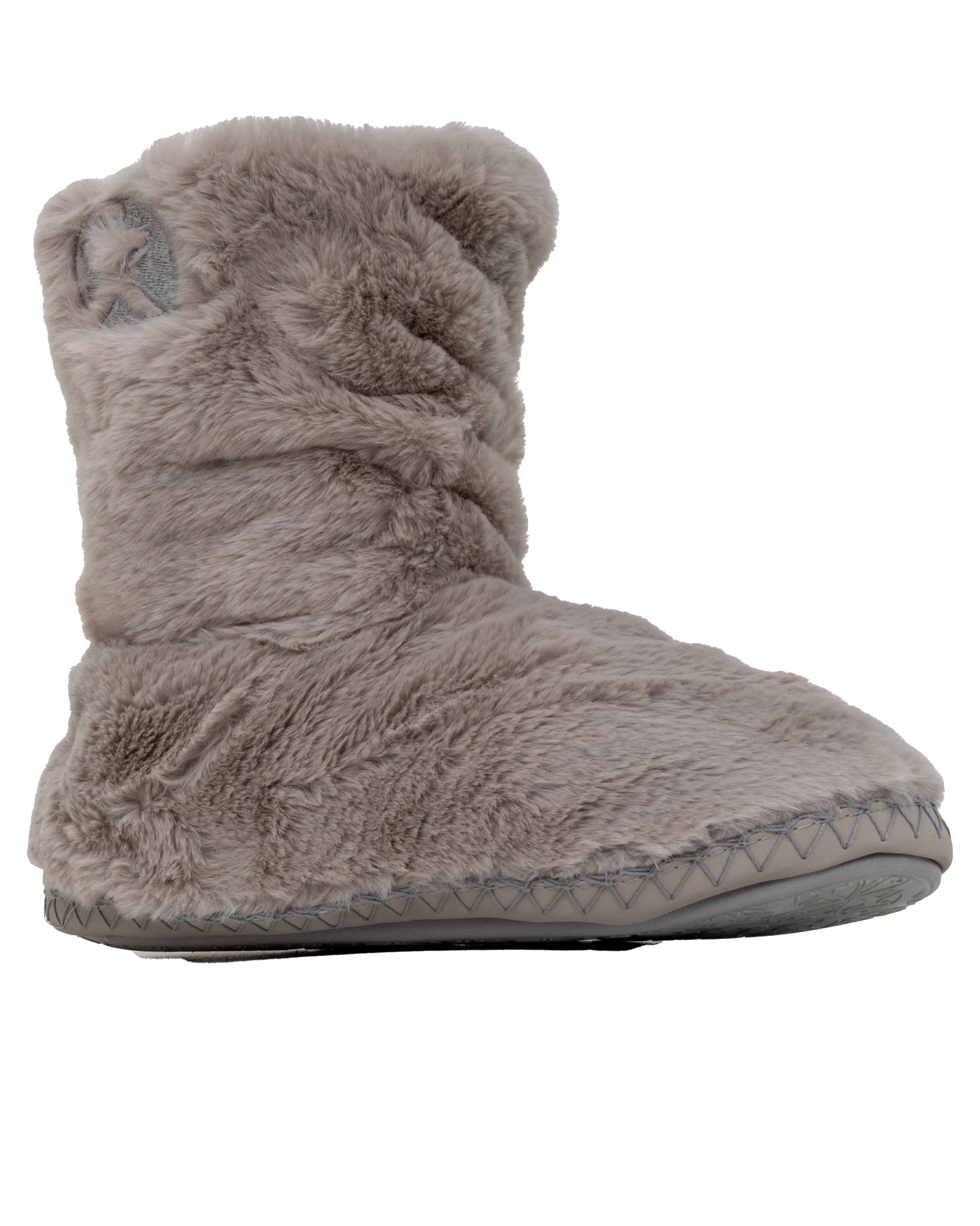 Gisele High Density Faux Fur Rouched Slipper Boots in Trace Grey