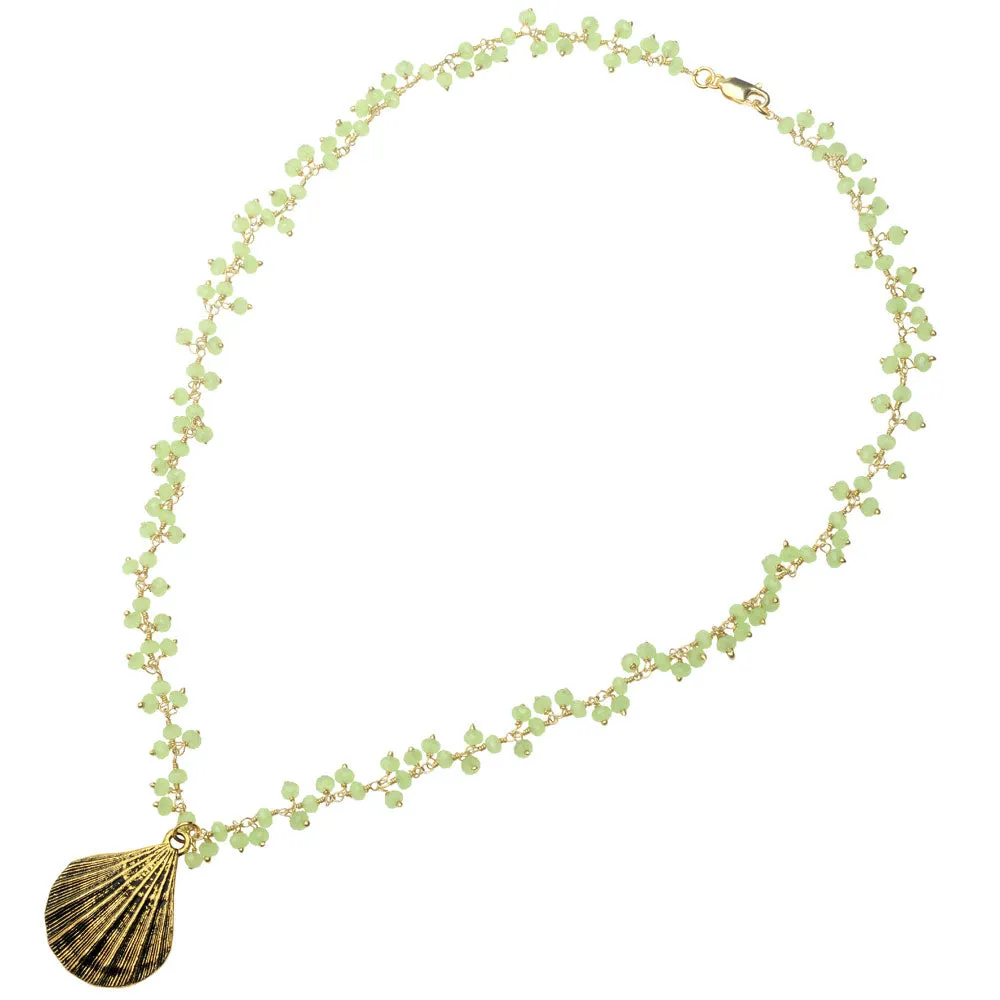 Green Sea Goddess Necklace and Earring Set