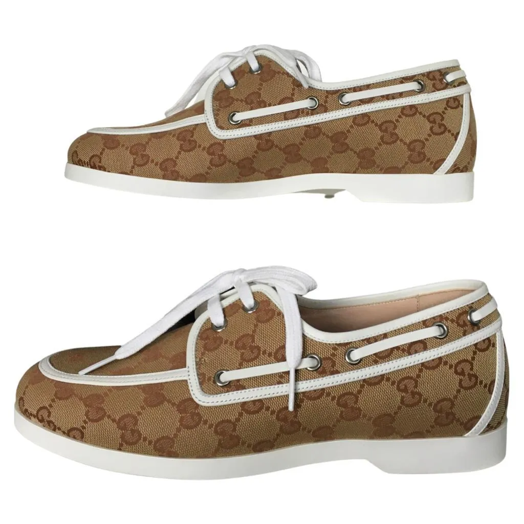 Gucci Men's Monogram GG Canvas Boat Shoes