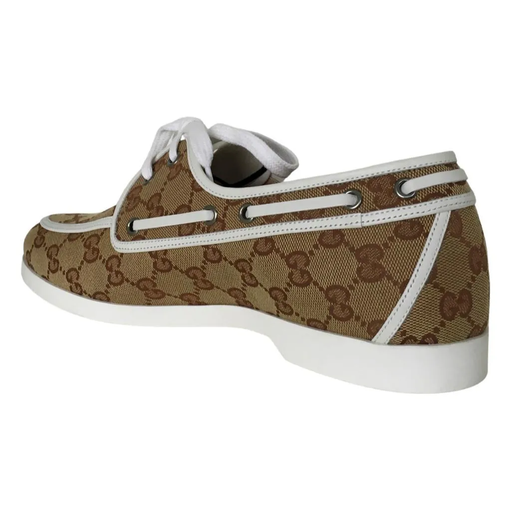 Gucci Men's Monogram GG Canvas Boat Shoes