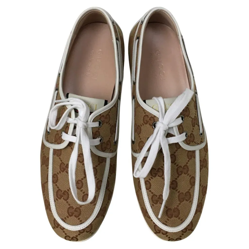 Gucci Men's Monogram GG Canvas Boat Shoes