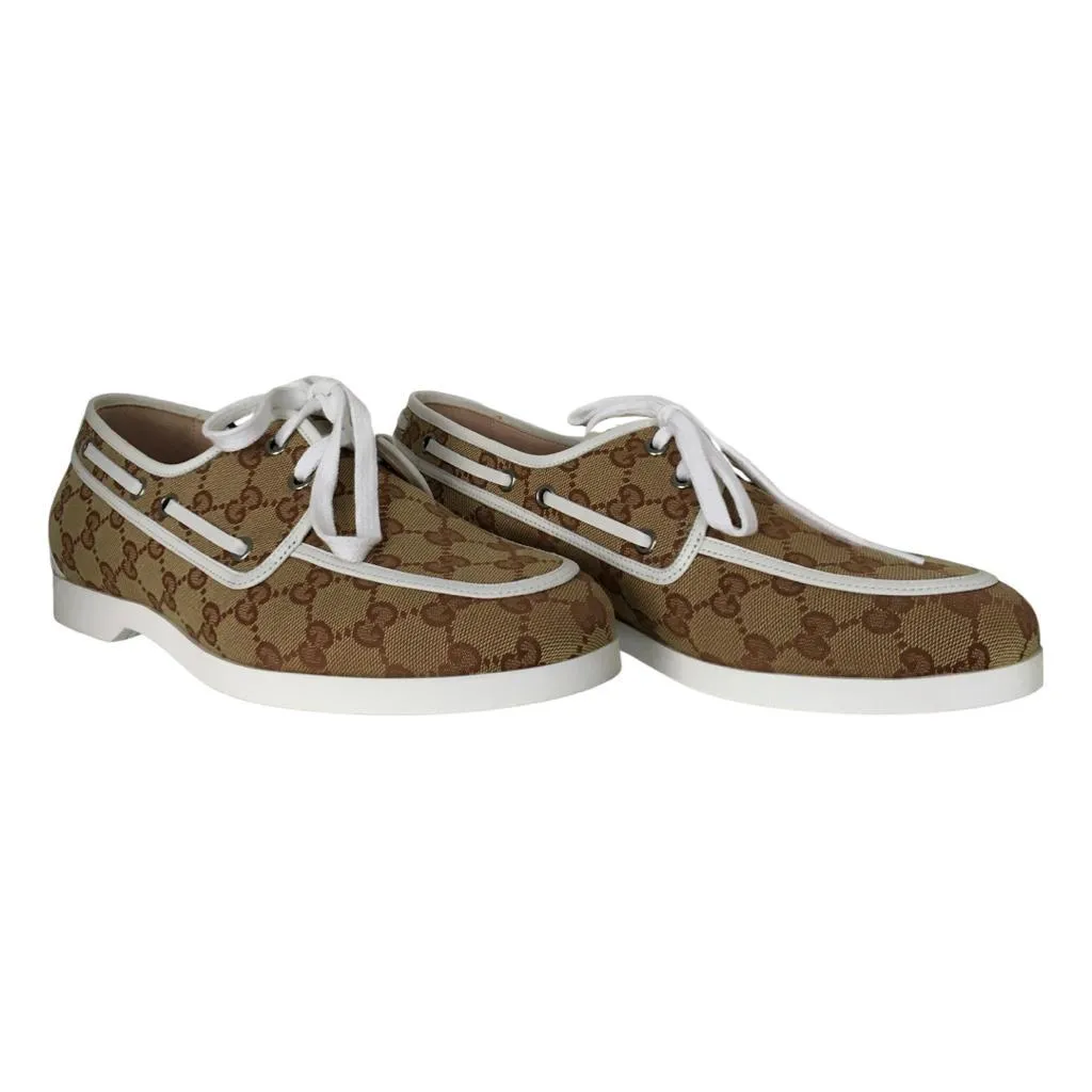 Gucci Men's Monogram GG Canvas Boat Shoes