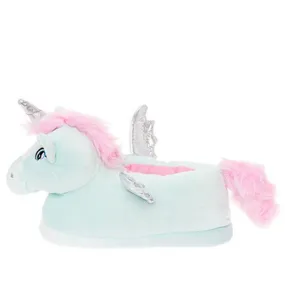 Kids Silver Unicorn Slippers