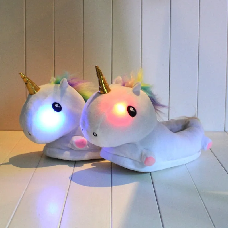 Kids Unicorn Slippers LED