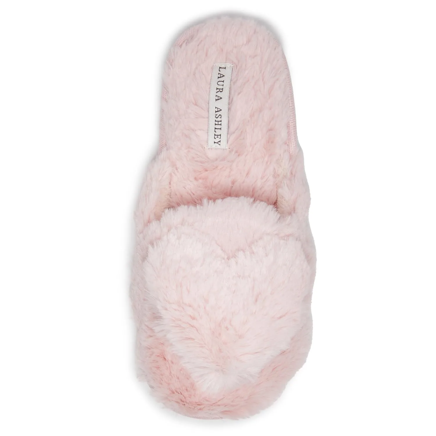 Laura Ashley Women's Slippers, Plush Faux Fur Memory Foam Scuff Slide Slippers, Heart Slip On Slippers for Women - Ladies Indoor House/Bedroom Shoes