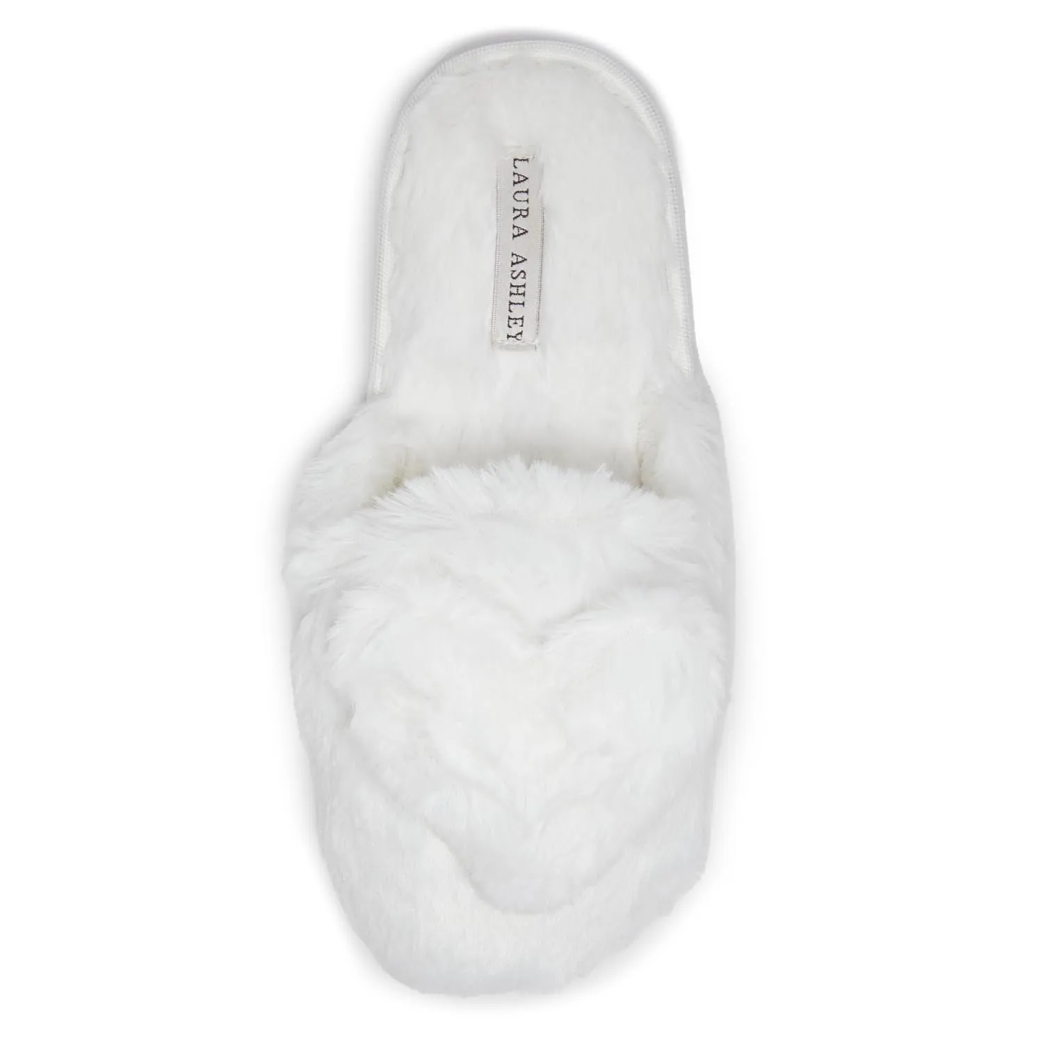 Laura Ashley Women's Slippers, Plush Faux Fur Memory Foam Scuff Slide Slippers, Heart Slip On Slippers for Women - Ladies Indoor House/Bedroom Shoes