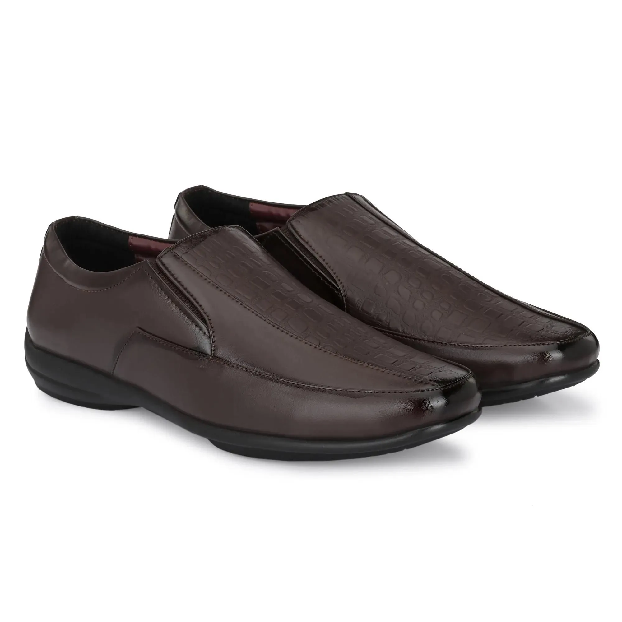 Loafers Brown Formal Synthetic Slip-on Leather Loafer