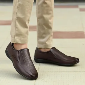 Loafers Brown Formal Synthetic Slip-on Leather Loafer