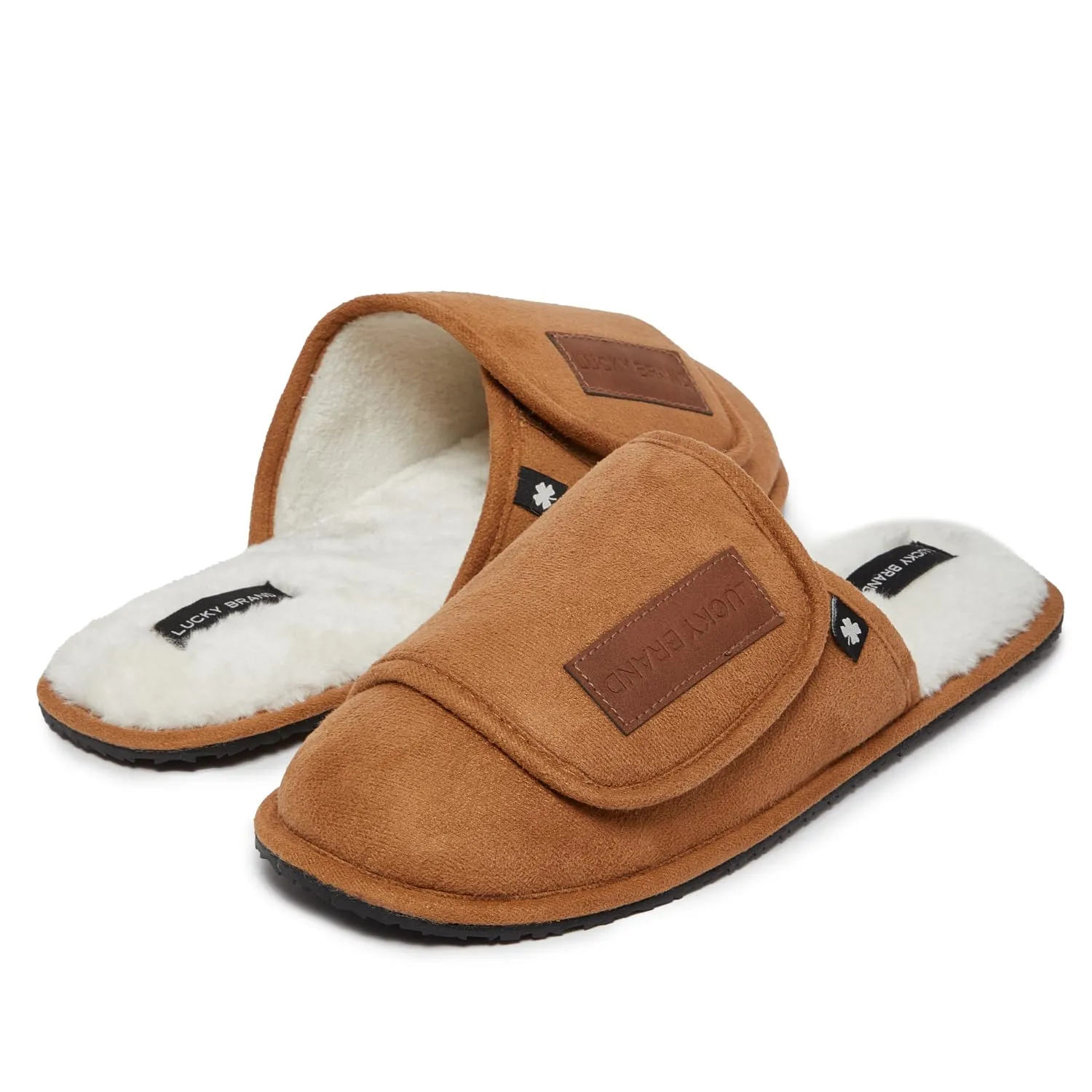 Lucky Brand Men's Slippers - Memory Foam Rubber Sole Bedroom Slipper - Soft, Warm & Comfy Indoor/Outdoor Mens House Slippers