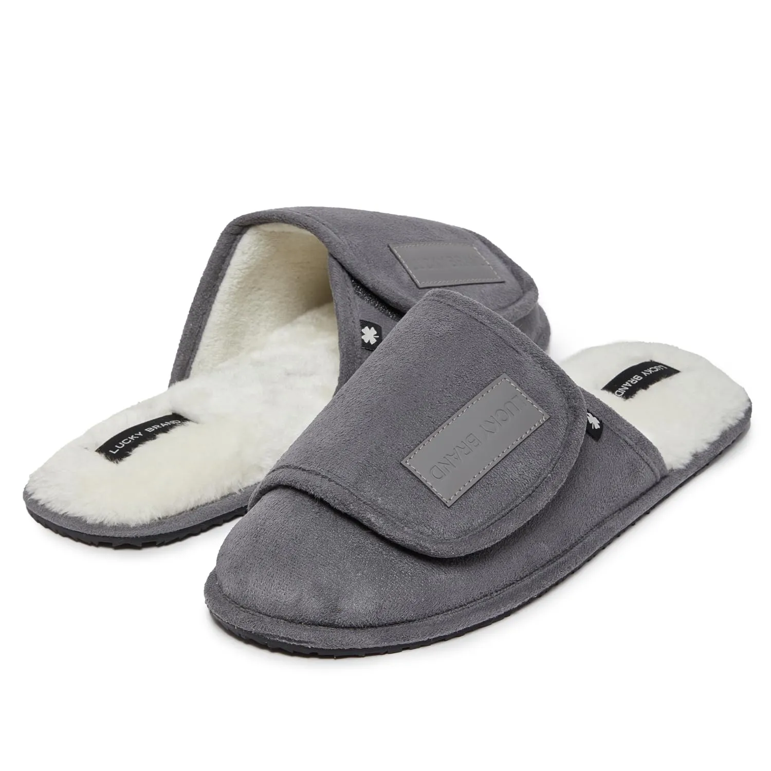 Lucky Brand Men's Slippers - Memory Foam Rubber Sole Bedroom Slipper - Soft, Warm & Comfy Indoor/Outdoor Mens House Slippers