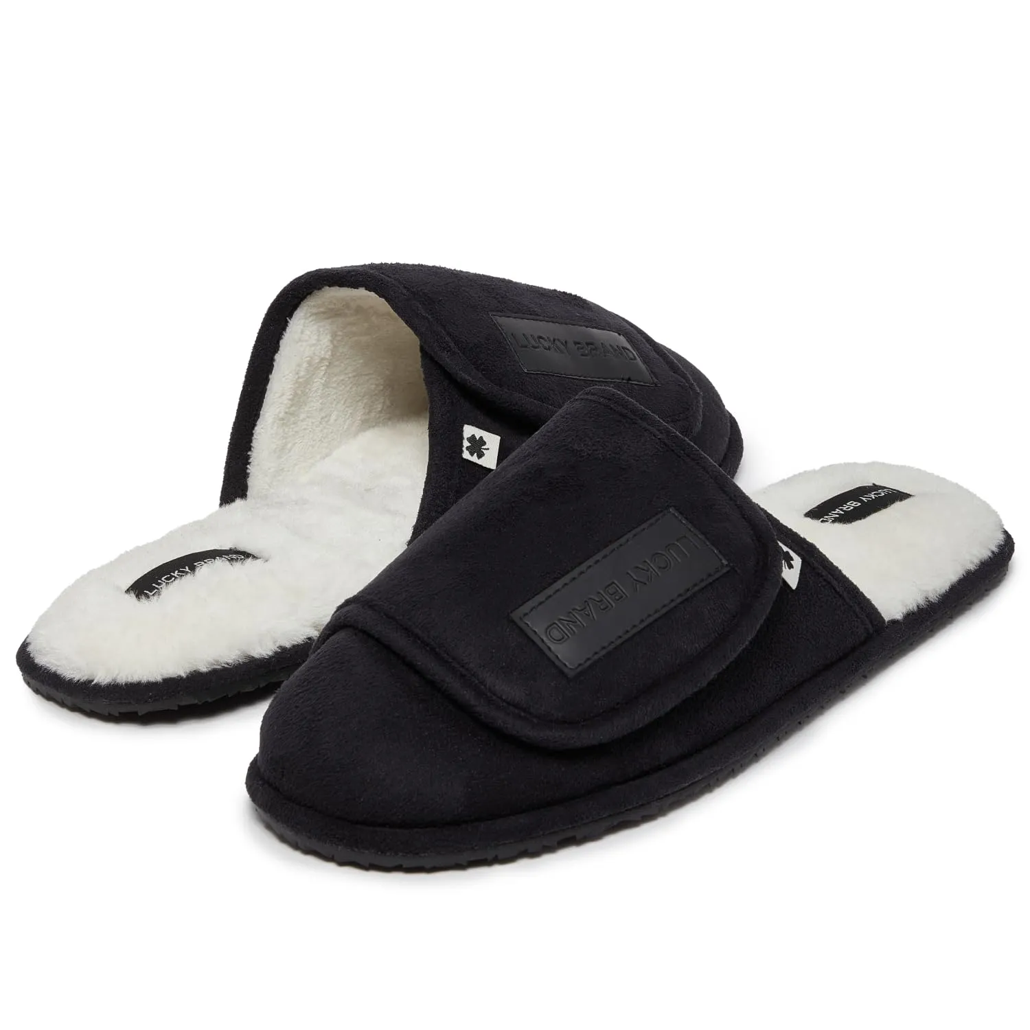Lucky Brand Men's Slippers - Memory Foam Rubber Sole Bedroom Slipper - Soft, Warm & Comfy Indoor/Outdoor Mens House Slippers