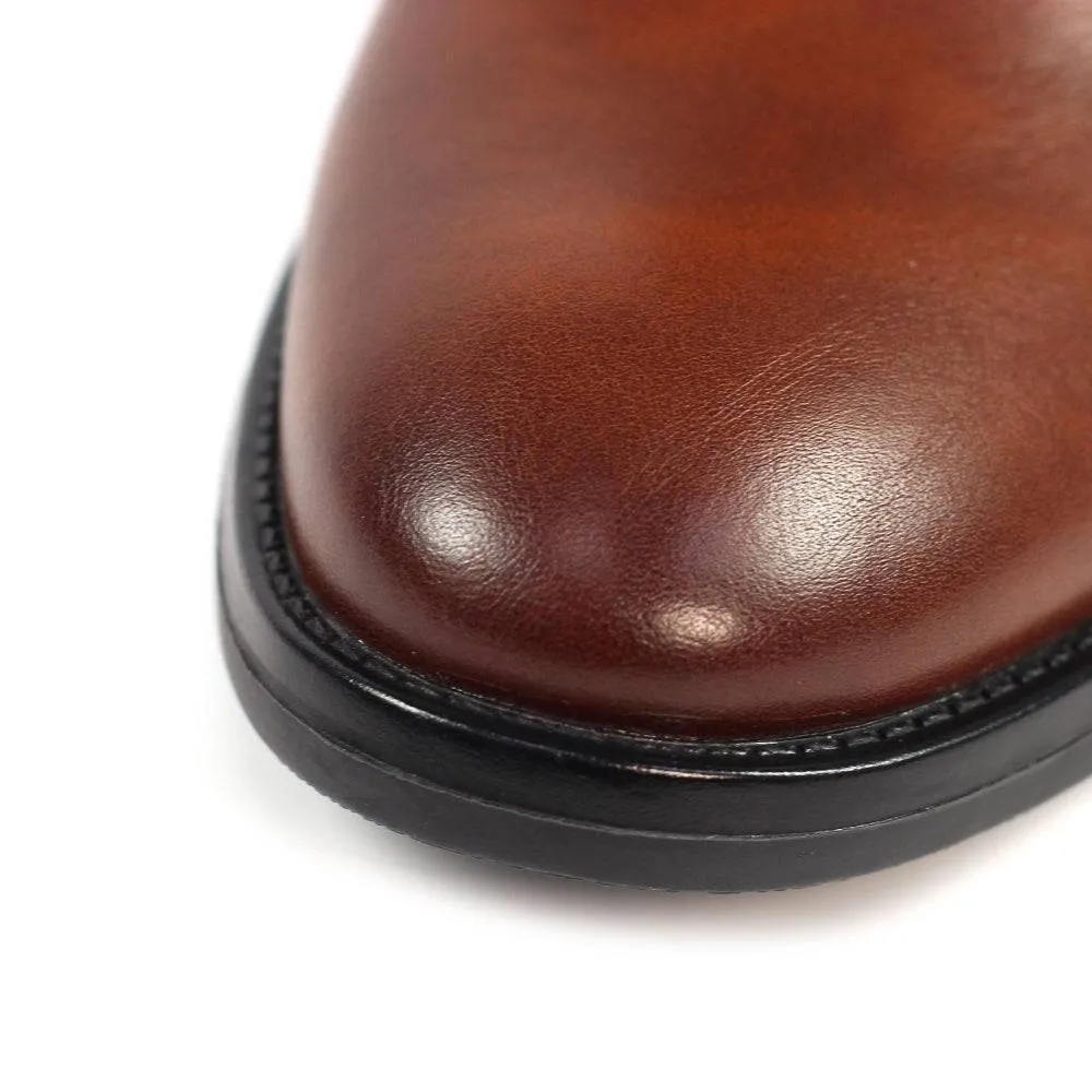 Lunar GLC007 Sabina Ladies Tan Side Zip Ankle Boots