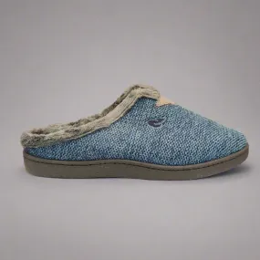 Mens Bedroom Slippers Blue Marino Mule Plumaflex Memory Foam R12017