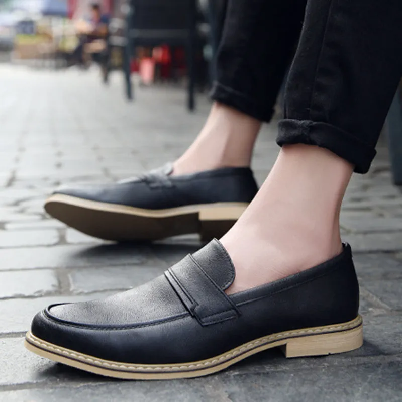 Mens casual loafers stylish stitching driving slip on loafers